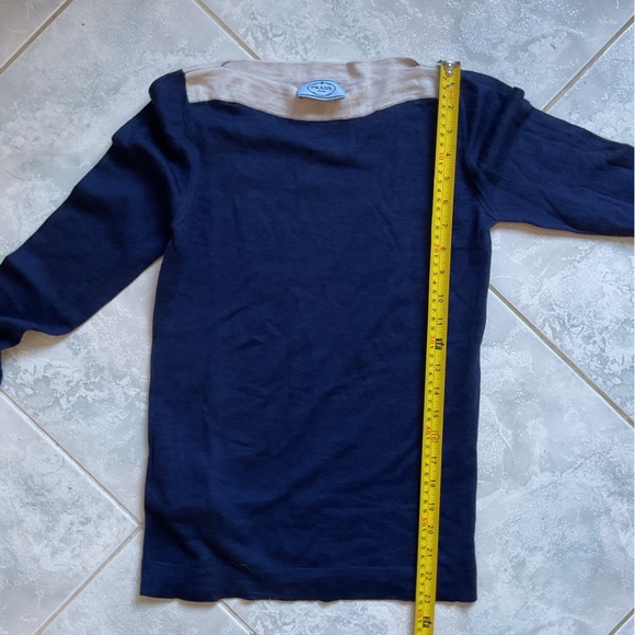 Prada Wool Blend Navy Boat Neckline Knit Sweater , size Small - Picture 14 of 14